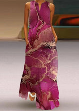 Load image into Gallery viewer, Women Black V Neck Print Party Long Dress Sleeveless