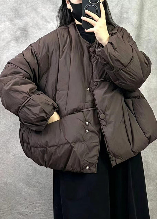 Women Brown Oversized Thick Duck Down Winter Coats