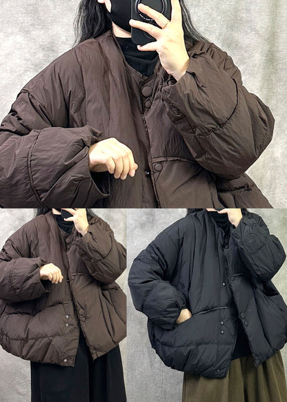 Women Brown Oversized Thick Duck Down Winter Coats