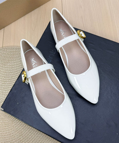 Women Buckle Strap Splicing Flat Shoes Green Faux Leather
