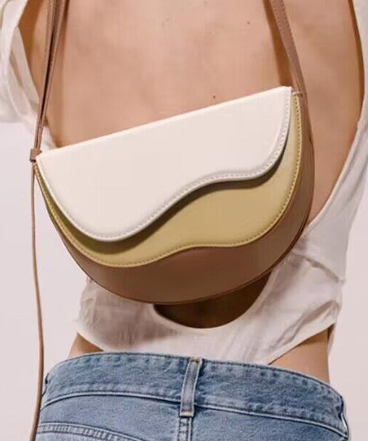 Women Colorblock Asymmetrical Faux Leather Micro Bag