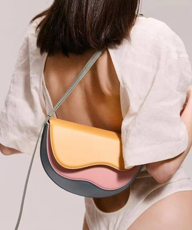 Women Colorblock Asymmetrical Faux Leather Micro Bag