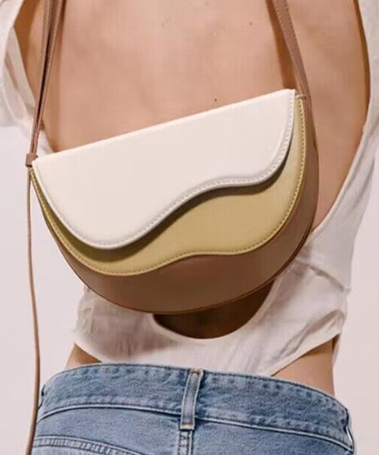 Women Colorblock Asymmetrical Faux Leather Micro Bag