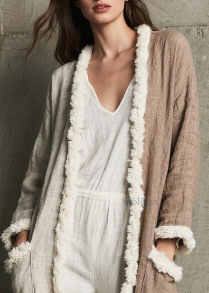 Women Colorblock Asymmetrical Patchwork Pcokets Cardigan Spring