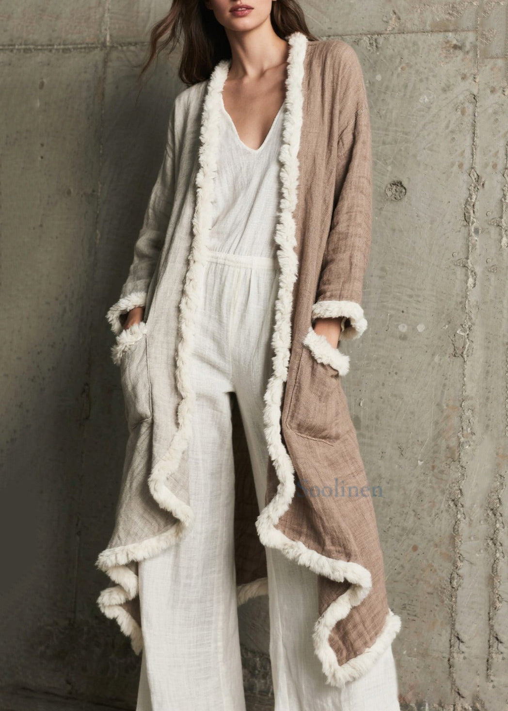 Women Colorblock Asymmetrical Patchwork Pcokets Cardigan Spring