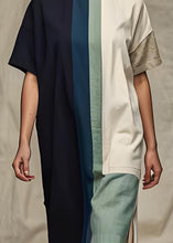 Load image into Gallery viewer, Women Colorblock O Neck Patchwork Cotton Dress Summer