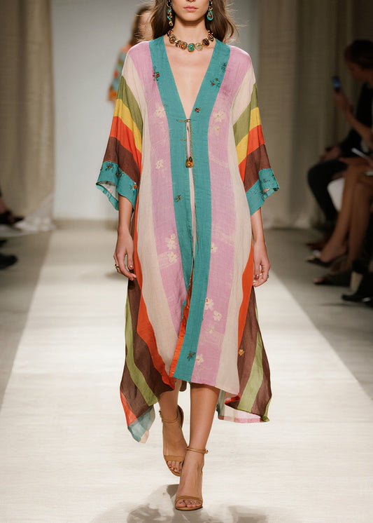 Women Colorblock Oversized Print Cotton Vacation Dresses Summer