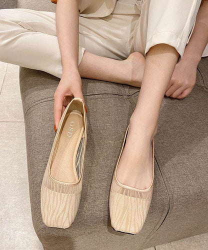 Women Comfortable Splicing Flats Black Breathable Mesh