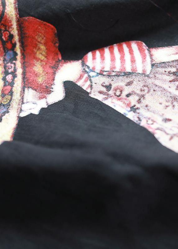 Women Cotton outfit Pakistani Cartoon Little Girl And Letter Printed Loose Dress - SooLinen