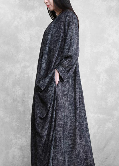 Women Dark Gray Linen Maxi Dress Spring Outfits - SooLinen