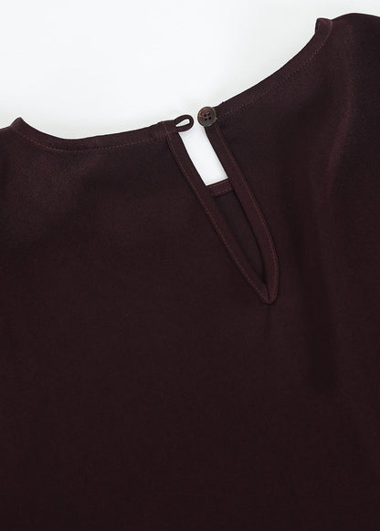 Women Dark Purple Oversized Cotton Shirt Batwing Sleeve