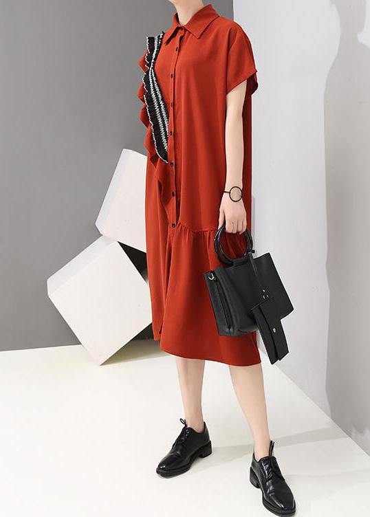 Women Drops Design Fashion Asymmetrical Agaric Lace Shirt Dress - SooLinen