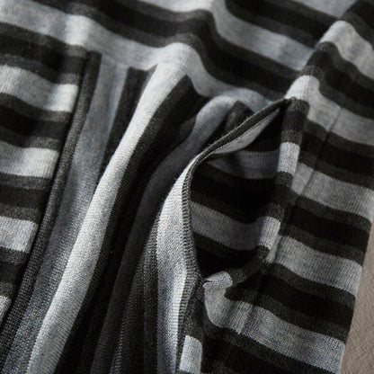 Women Fashion Gray Striped Loose Sweater Dresses For Winter