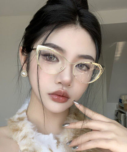 Women Gold Fashion Full Frame Reading Glasses