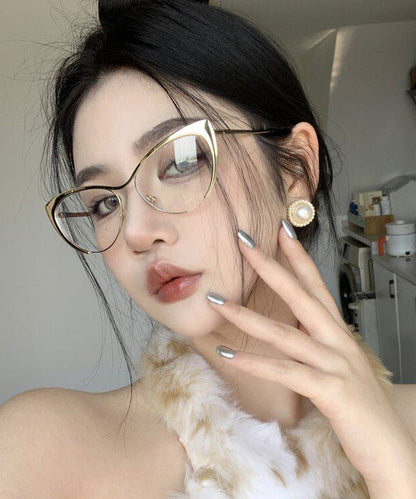 Women Gold Fashion Full Frame Reading Glasses