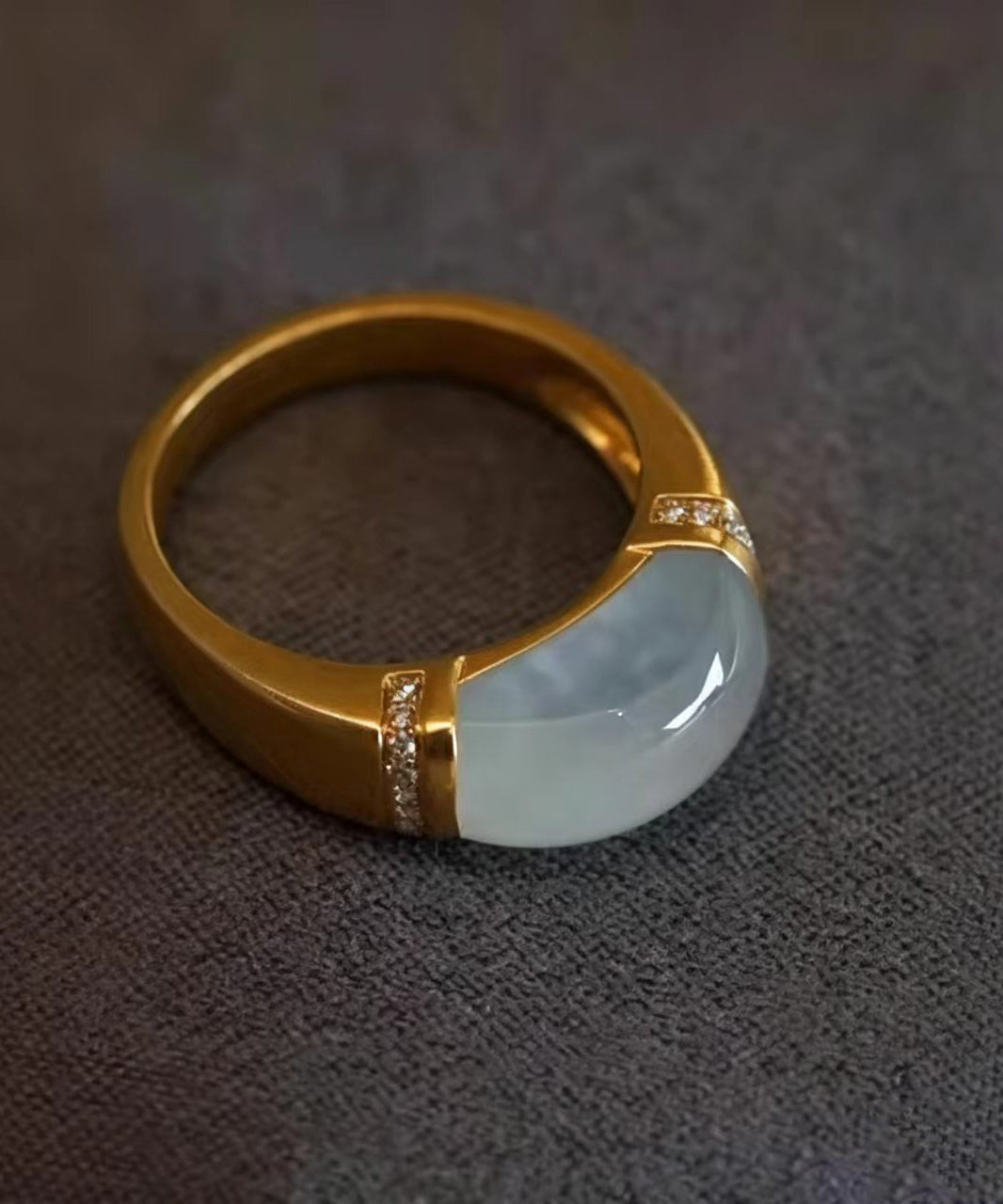 Women Gold Zircon Alloy Imitation Chalcedony Rings