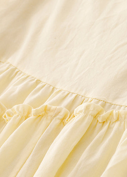 Women Gradient Color Ruffled Cotton Vacation Dress Summer