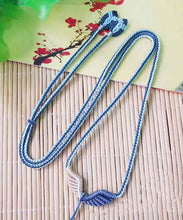 Load image into Gallery viewer, Women Green Fabric Art Handwoven Tassel Pendant Necklace