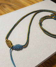 Load image into Gallery viewer, Women Green Fabric Art Handwoven Tassel Pendant Necklace