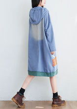 Load image into Gallery viewer, Women Green Hooded Print Cotton Mid Dresses Spring