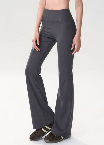 Women Grey High Waist Butt Scrunch Flare Yoga Pants