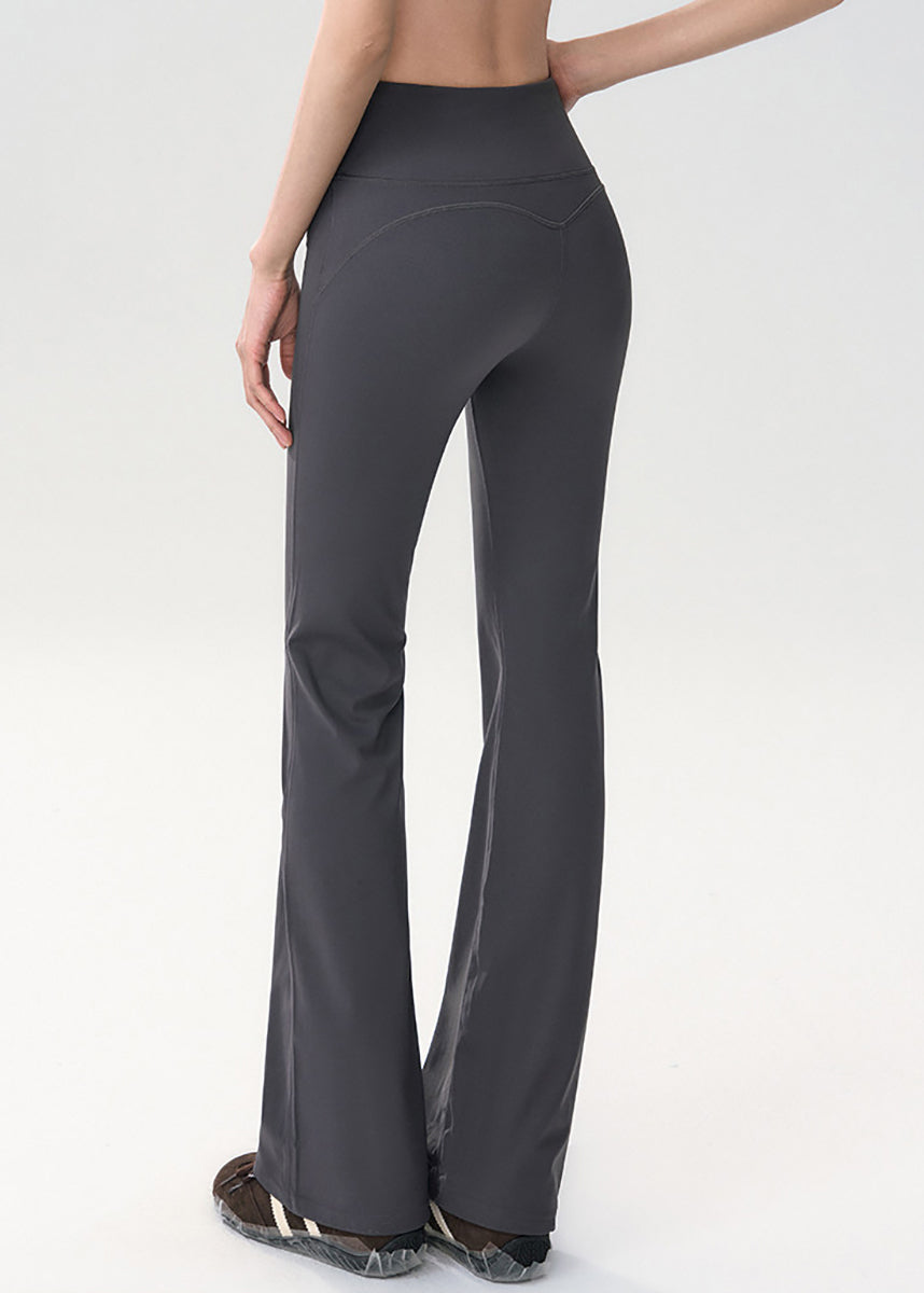 Women Grey High Waist Butt Scrunch Flare Yoga Pants