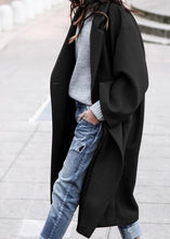 Load image into Gallery viewer, Women Grey Peter Pan Collar Pockets Woolen Trench Fall