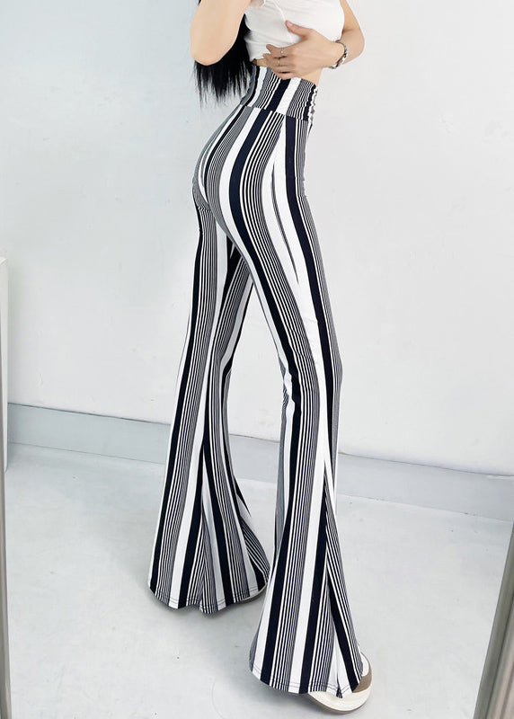 Women High Waist Striped Flare Bottoms Fall