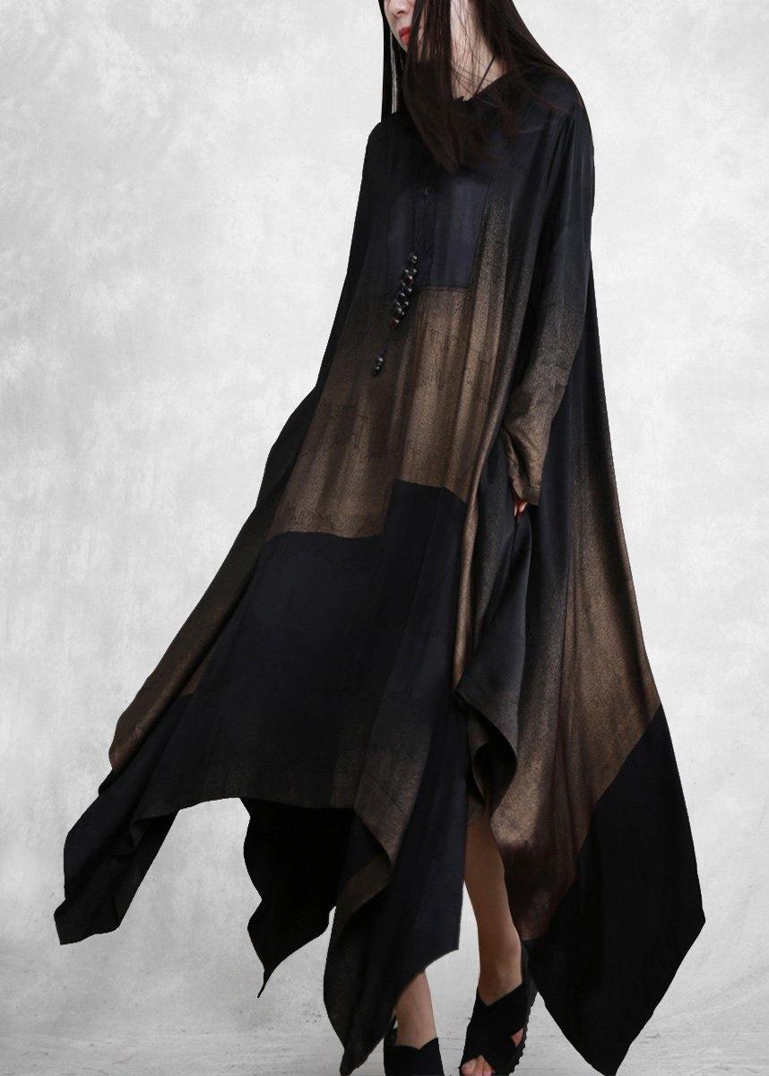Women Hooded Outfits Black Long Dresses< - SooLinen