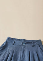 Women Linen Pockets Solid Elastic Waist Linen Crop Pants Summer