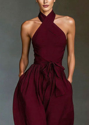 Women Mulberry Hatle Cold Shoulder Linen Jumpsuits Summer
