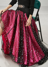 Load image into Gallery viewer, Women Mulberry Zircon Patchwork Tulle Skirts Spring