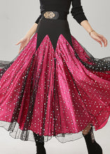 Load image into Gallery viewer, Women Mulberry Zircon Patchwork Tulle Skirts Spring