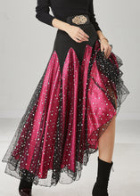 Load image into Gallery viewer, Women Mulberry Zircon Patchwork Tulle Skirts Spring