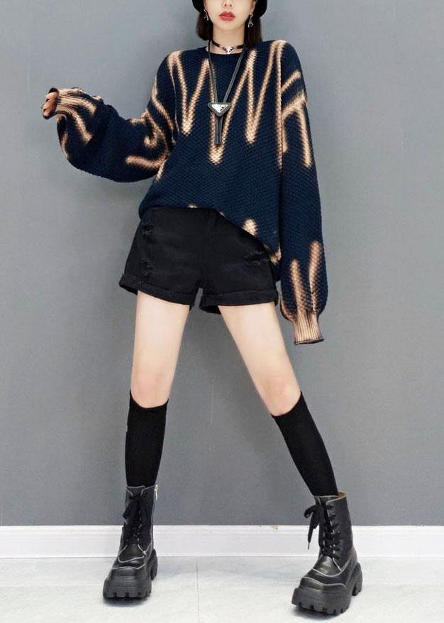 2021 Navy My Heart Beats Long Sweater Top Knit Dress - SooLinen