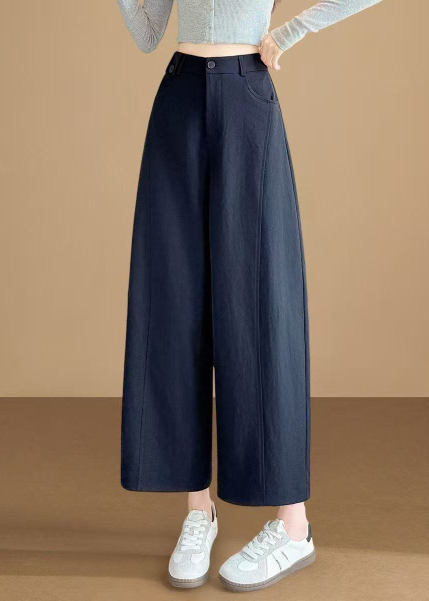 Women Navy Oversized Cotton Pants Trousers Fall
