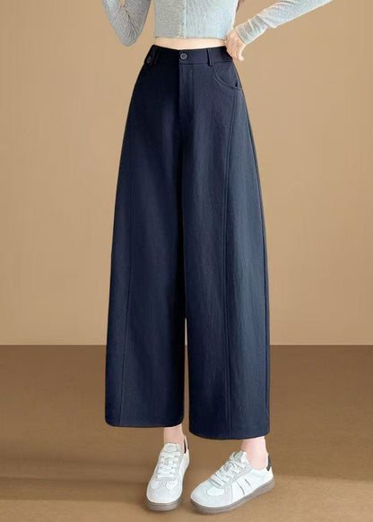 Women Navy Oversized Cotton Pants Trousers Fall