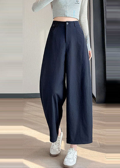 Women Navy Oversized Cotton Pants Trousers Fall