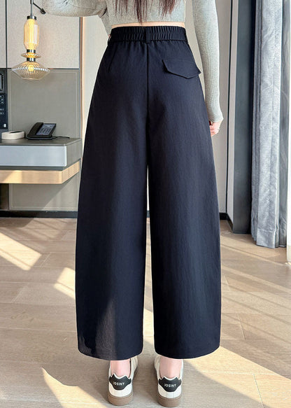 Women Navy Oversized Cotton Pants Trousers Fall