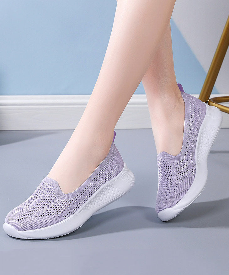 Women Pink Flat Feet Shoes Comfortable Breathable Mesh