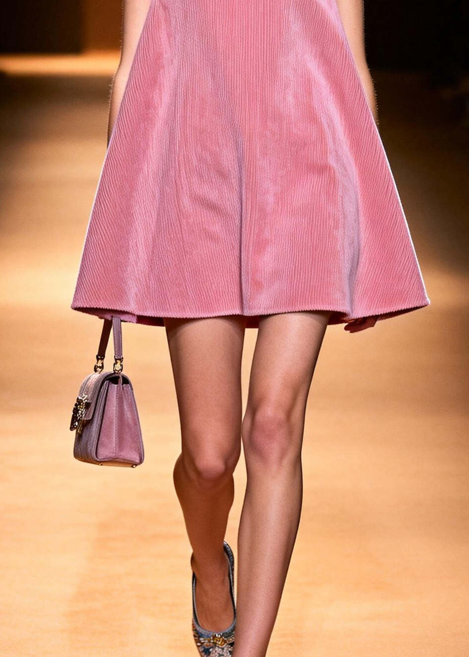 Women Pink Oversized Corduroy A Line Dress Sleeveless