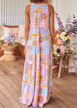 Load image into Gallery viewer, Women Pink Ruffled Print Cotton Long Dresses Sleeveless