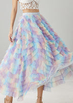 Women Rainbow Exra Large Hem Tulle Skirts Summer