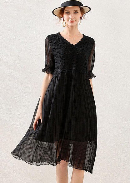Women Rose Fashion Flare Sleeve Spring Long Dress - SooLinen