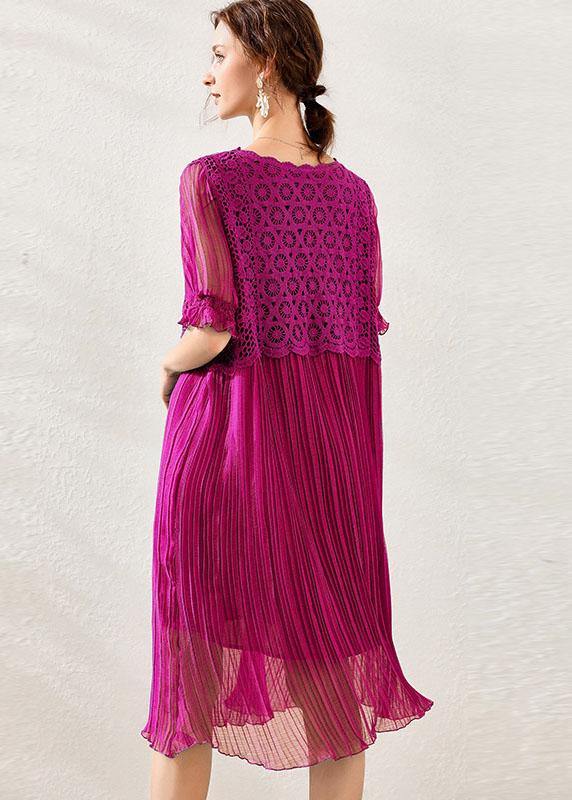 Women Rose Fashion Flare Sleeve Spring Long Dress - SooLinen