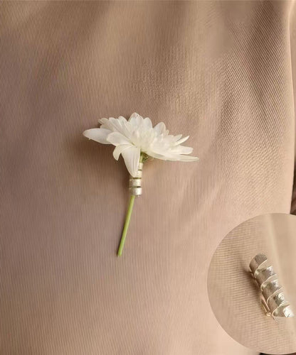 Women Silk Copper Spiral Bouquet Brooches