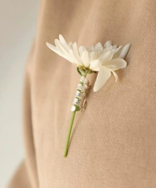 Women Silk Copper Spiral Bouquet Brooches