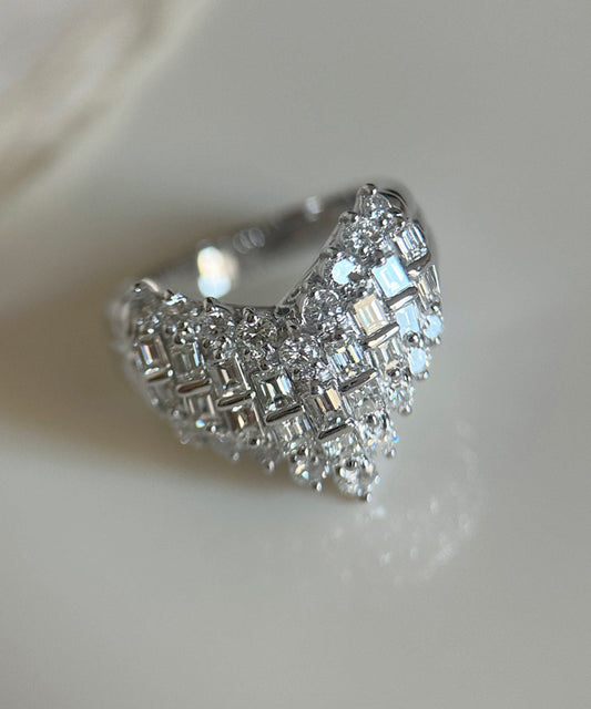 Women Silk Sterling Silver Zircon Love Rings