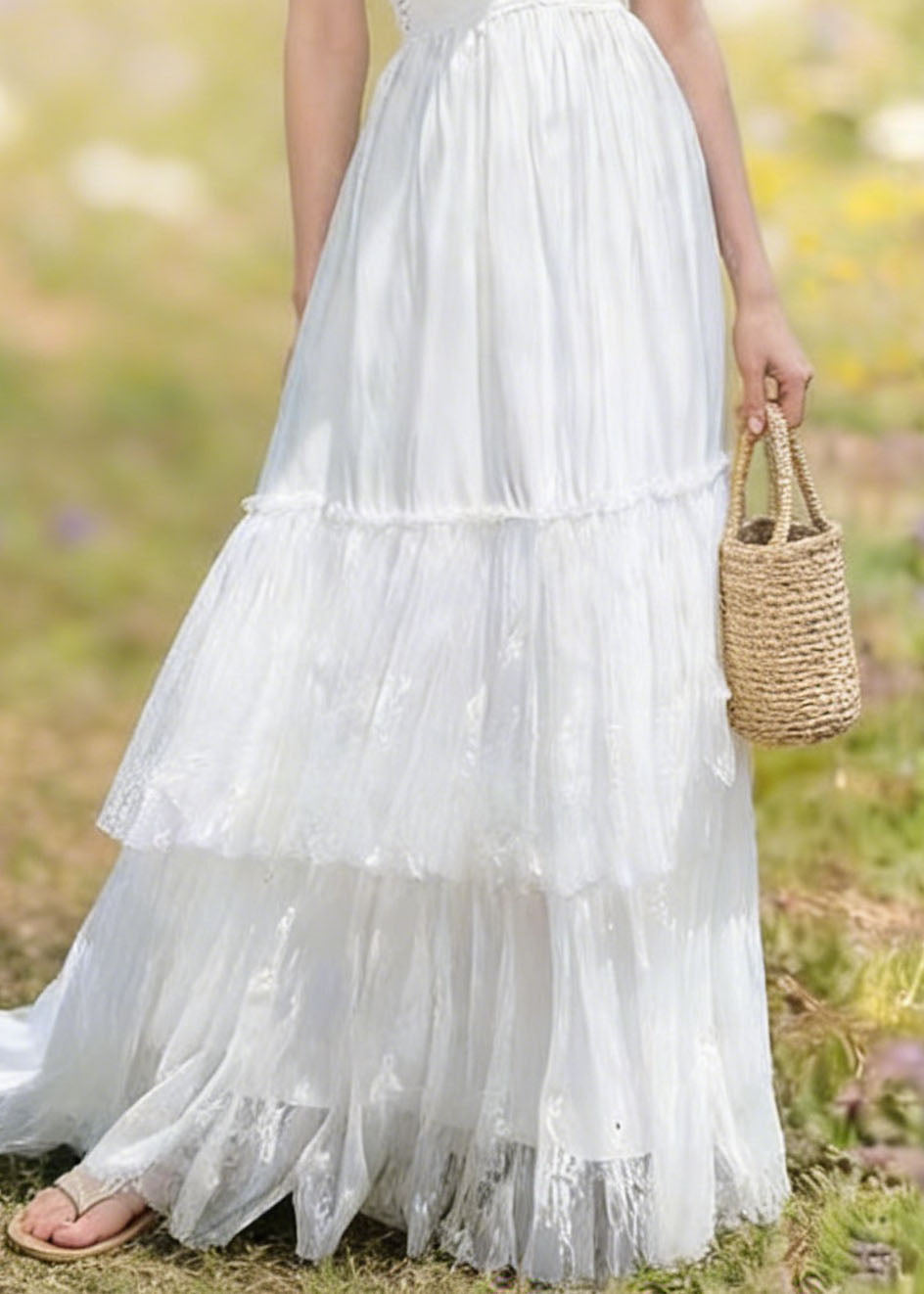 Women White Backless Patchwork Lace Spaghetti Strap Summer