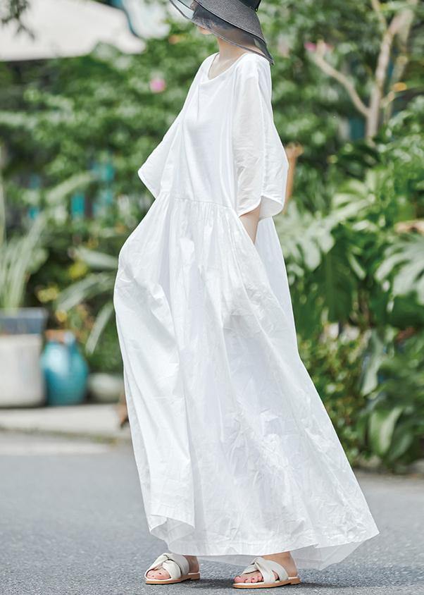 Women White Dresses Kaftan Sundress - SooLinen